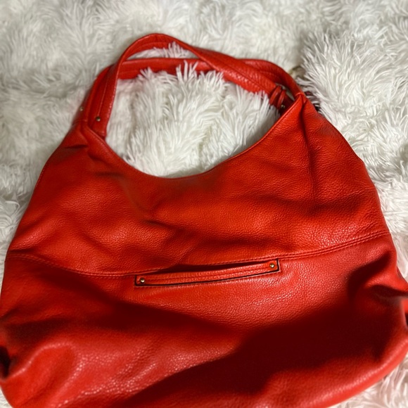 Michael Kors Red Hobo Bag with Glossy Finish - Picture 7 of 13